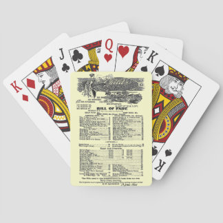 Jeu De Cartes "Bill of Fare 1889"