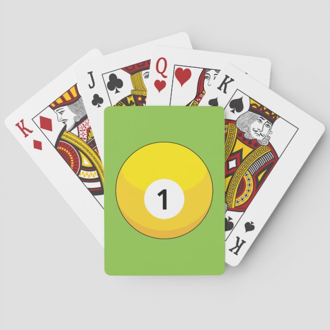 Jeu De Cartes Billard jaune numéro un (dos)