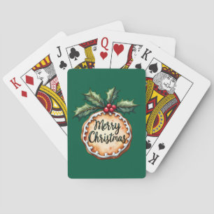 Jeu De Cartes Biscuit de Noël avec des baies de houx