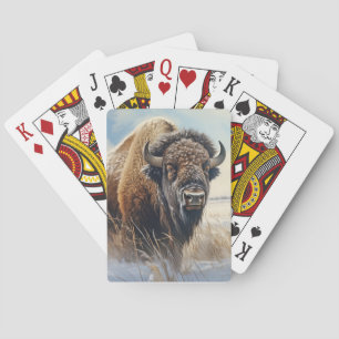 Jeu De Cartes Bison de Buffalo Animaux Faune Wilderness Coloré