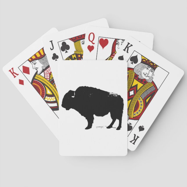 Jeu De Cartes Bison de Buffalo Art noir et blanc (dos)