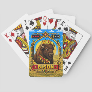 Jeu De Cartes Bison Retro 8-Bit Pixel Art