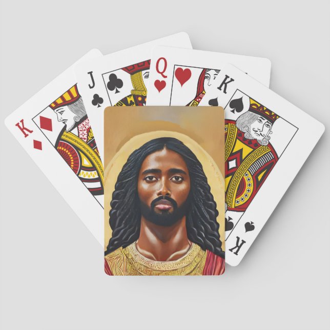 Jeu De Cartes Black African Jésus Christ Art religieux (dos)
