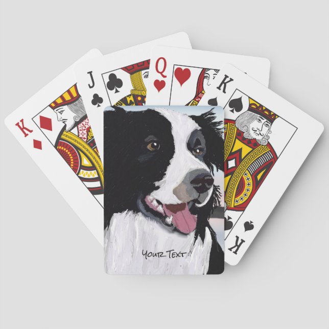 Jeu De Cartes Black and White Border Collie Playing Cards (dos)