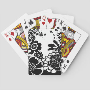 Jeu De Cartes Black and White Floral Garden