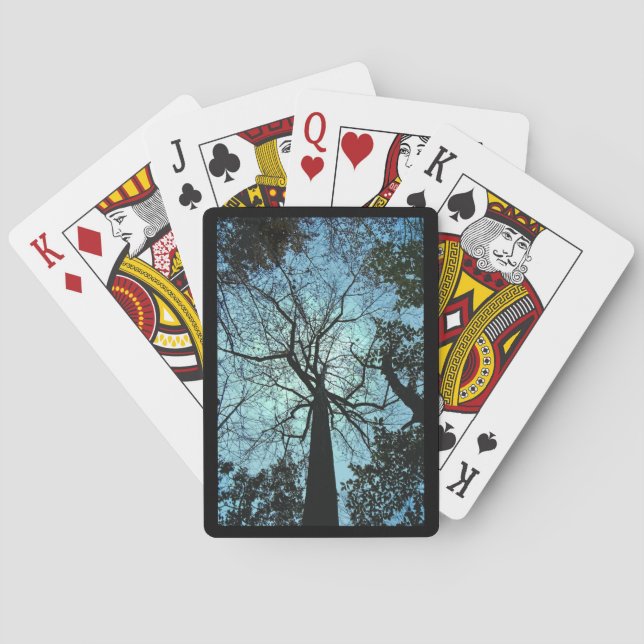 Jeu De Cartes Black Blue Tree Nature Jouer Cartes (dos)