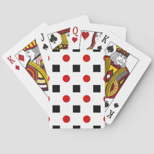 Jeu De Cartes Black Carré Rouge Pois Motif Blanc BG