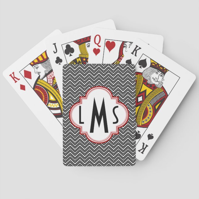 Jeu De Cartes Black Chevron Monogram (dos)