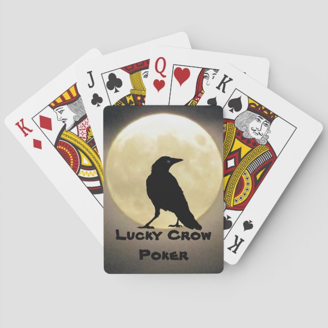 Jeu De Cartes Black Crow Silhouette et Moon Lucky Crow Poker (dos)