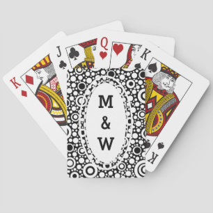 Jeu De Cartes Black Dots & Circles Grid + your backgr. &