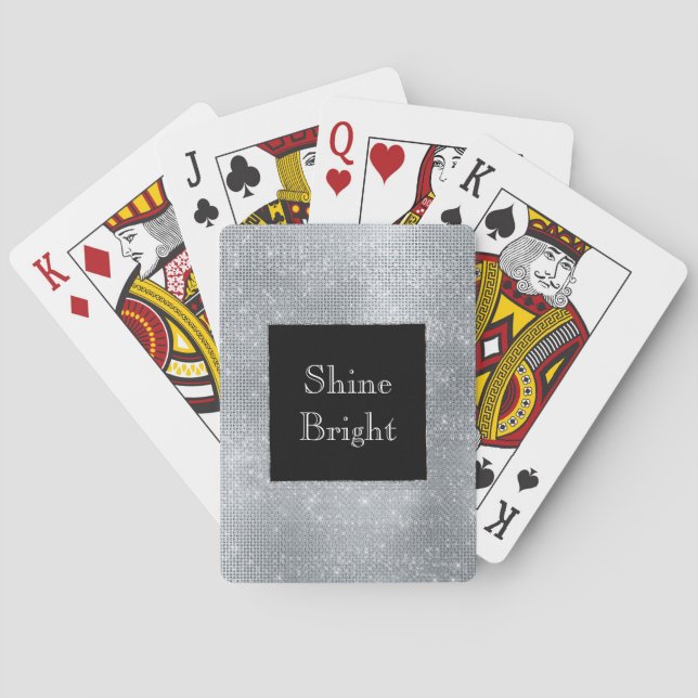 Jeu De Cartes Black Glam Silver Glitzy Étincelle (dos)