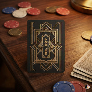 Jeu De Cartes Black Gold Art Déco No. 007 Vintage