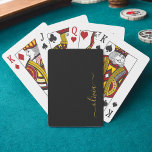 Jeu De Cartes Black Gold Modern Script Girl Monogramme Nom<br><div class="desc">Noir et Or Simple Script Monogramme Nom de jeu de cartes. Cela rend le cadeau parfait pour 16 ans,  mariage,  douche nuptiale,  anniversaire,  baby shower ou bachelorette pour quelqu'un qui aime le luxe glam et les styles chic.</div>