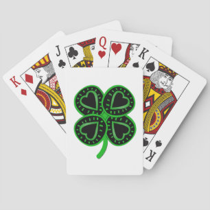 Jeu De Cartes Black Green Clover Heart St Patty WB Jouer C