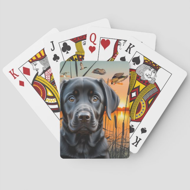 Jeu De Cartes Black Labrador Chiot Lecture Cartes (dos)