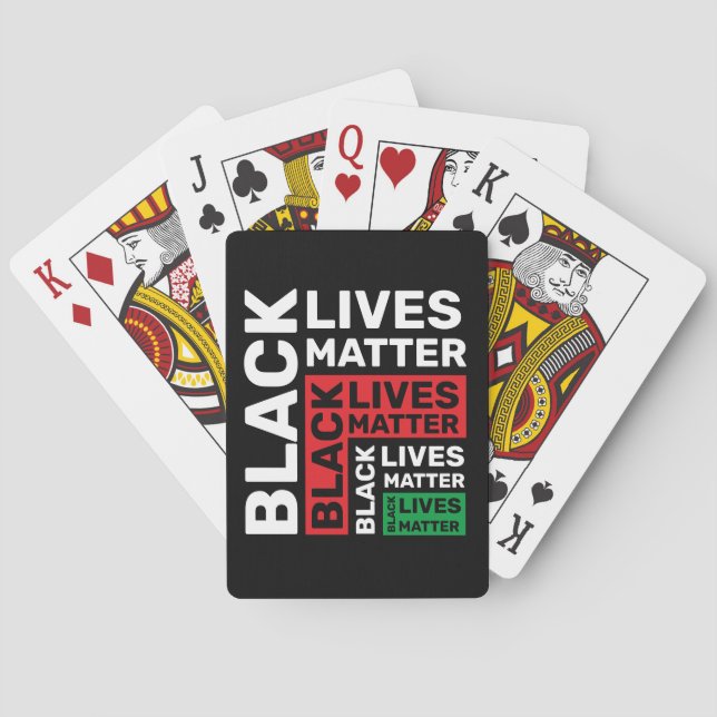 Jeu De Cartes Black Lives Matt BLM Red Green Typographie (dos)