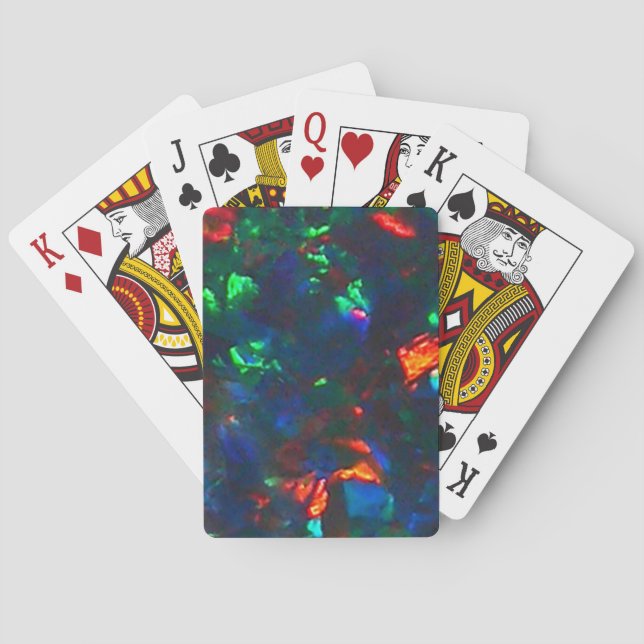 Jeu De Cartes Black Opal Fire Red Green Designer Playing Cards (dos)