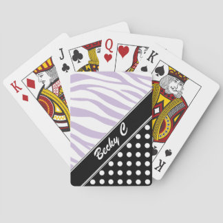 Jeu De Cartes Black Polka Dot Purple Zebra Imprimer Cartes De Le