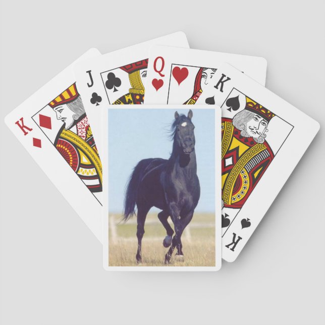 Jeu De Cartes Black Running Horse Jouer Cartes (dos)