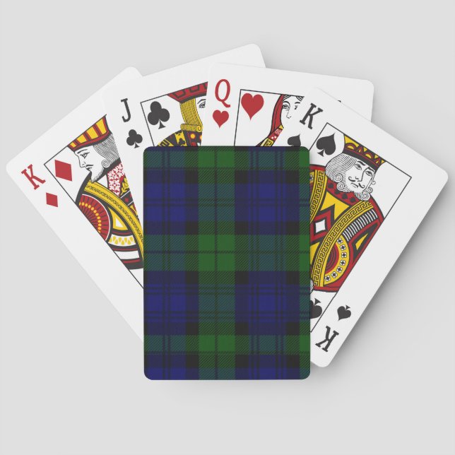 Jeu De Cartes Black Watch Tartan bleu vert Plaid (dos)