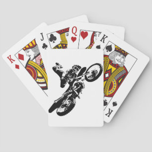 Jeu De Cartes Black White Pop Art Motocross Motorcyle Sport