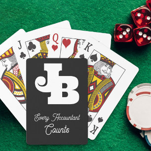 Jeu De Cartes Blague de comptage drôle Monogramme moderne Noir B