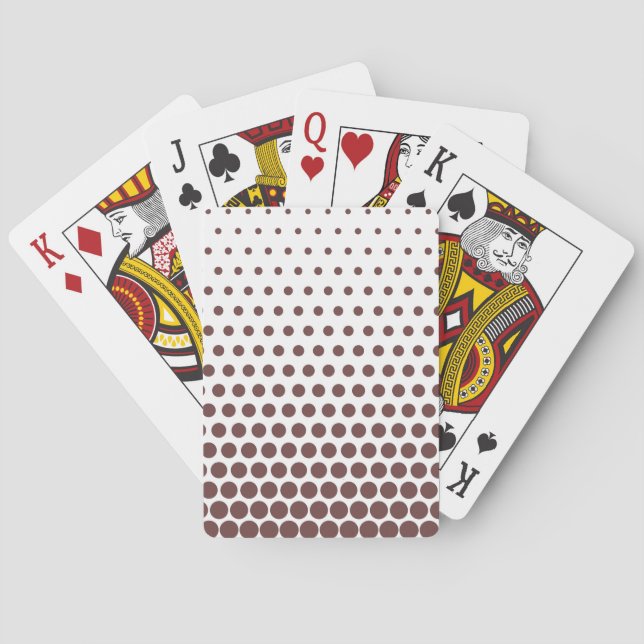 Jeu De Cartes Blanc Moderne Tacheté Café Profond (dos)