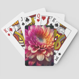Jeu De Cartes Blanc Orange Jaune Rose Violet Bleu Dahlia Fleur
