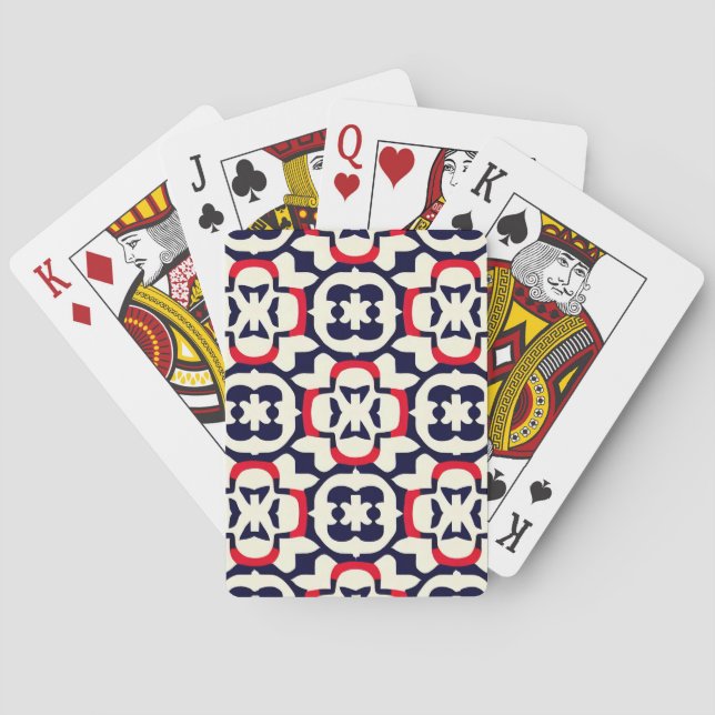 Jeu De Cartes Blanc rouge et bleu de luxe (dos)