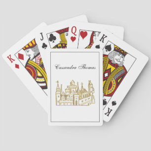 Jeu De Cartes Blason de Château Héraldique Vintage #2 Faux Or