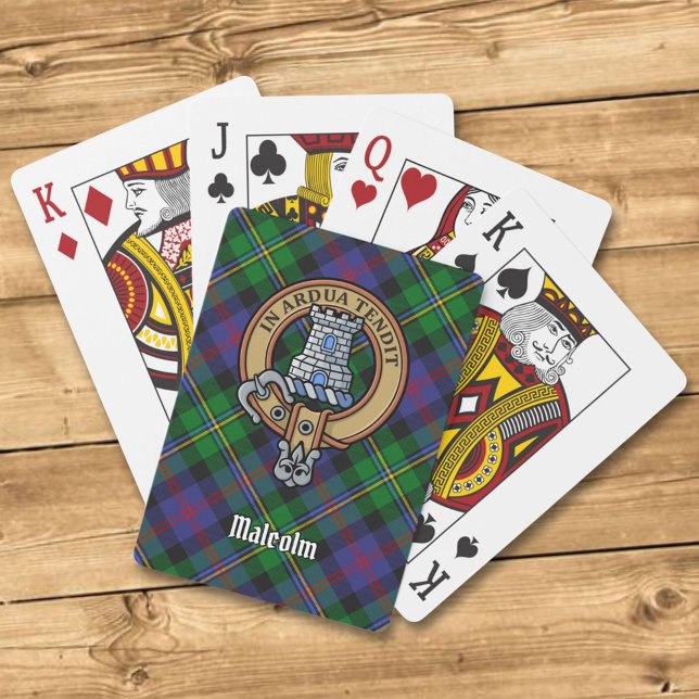 Jeu De Cartes Blason du clan Malcolm sur tartan (Créateur téléchargé)