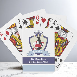 Jeu De Cartes Blason du Club de Natation Pingouin de Dessin Anim