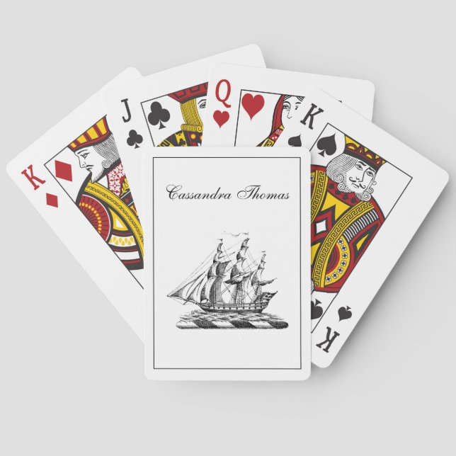 Jeu De Cartes Blason Vintage Naval Navire Clipper (dos)