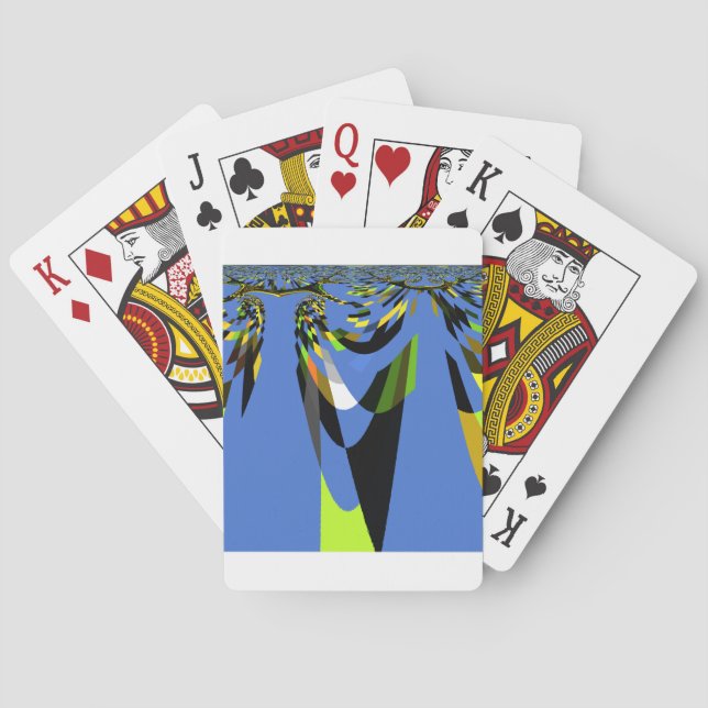 Jeu De Cartes Bleu Africain Tribal Motif Motif Art Imprimer (dos)