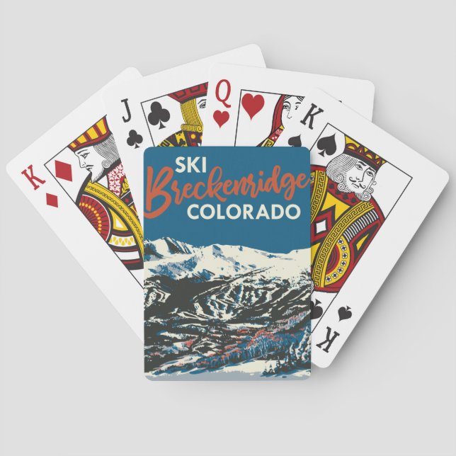 Jeu De Cartes Bleu de l'affiche d'affiche de Ski Breckenridge Vi (dos)