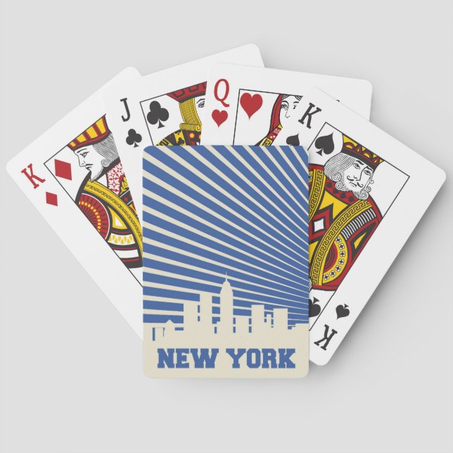Jeu De Cartes Bleu de New York City (dos)