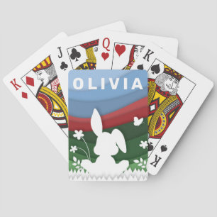 Jeu De Cartes Bleu de Pâques papier coupé printemps