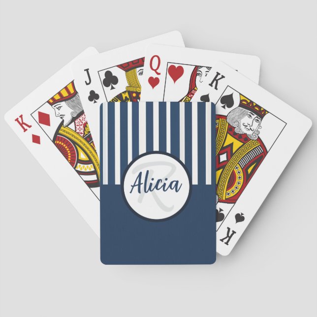 Jeu De Cartes Bleu et blanc avec bloc de couleur (dos)