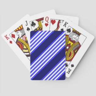 Jeu De Cartes Bleu et blanc cinq bandes motif