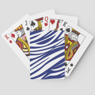 Jeu De Cartes Bleu et blanc Zèbre Motif de bande Jouer des carte