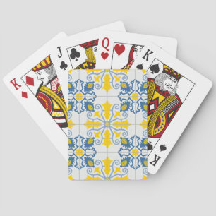 Jeu De Cartes Bleu et jaune joli carrelage portugais motif