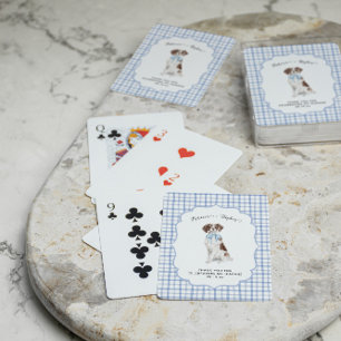 Jeu De Cartes Bleu Gingham   Illustration de mariage de chien ép