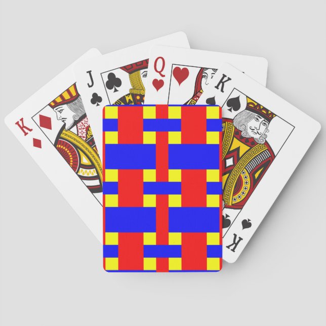 Jeu De Cartes Bleu, jaune et rouge (dos)