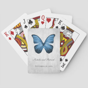 Jeu De Cartes Bleu Mariage Papillon Lecture Cartes