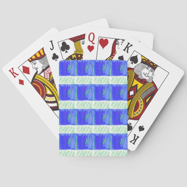 Jeu De Cartes Bleu Nautique Abstrait le Plus Cool  (dos)