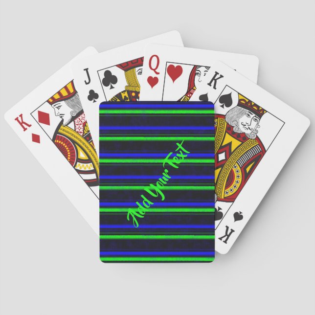 Jeu De Cartes Bleu Noir Grandes Vertes (dos)