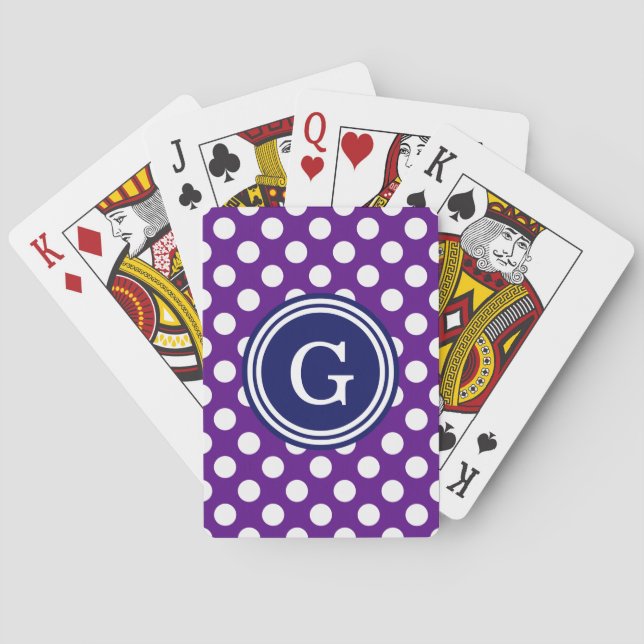 Jeu De Cartes Bleu Nuit Violet Blanc Points 1IR (dos)