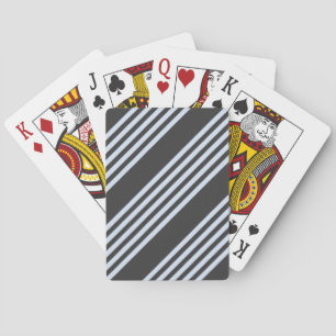 Jeu De Cartes Bleu pâle et charbon de bois cinq bandes motif