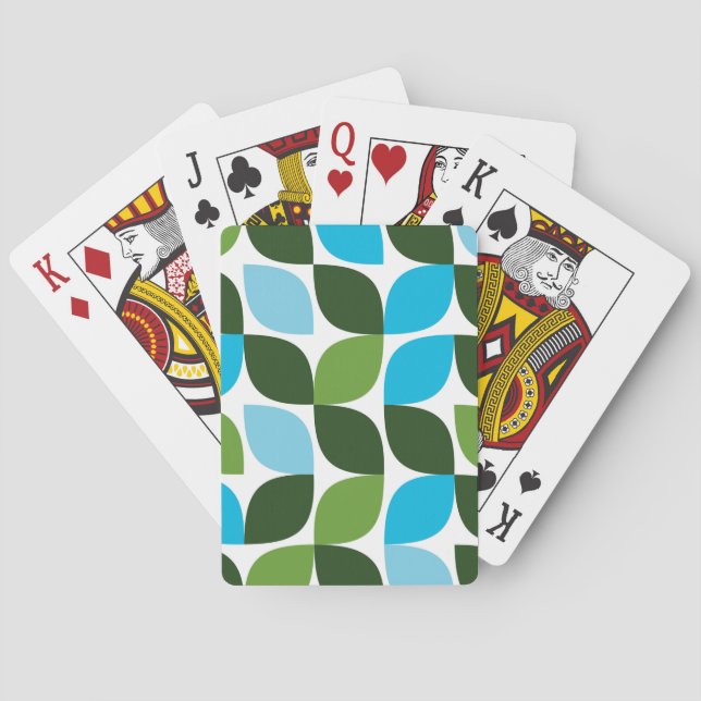 Jeu De Cartes Bleu, vert, cool, tendance, nature moderne abstrai (dos)