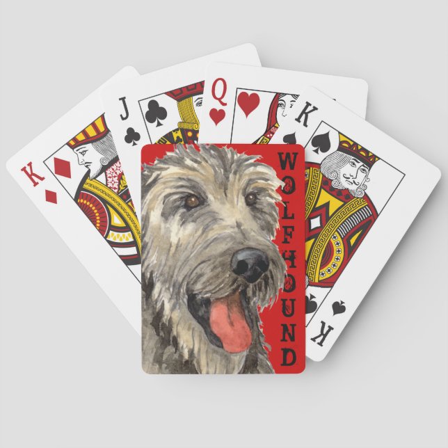 Jeu De Cartes Bloc couleur Wolfhound irlandais  (dos)